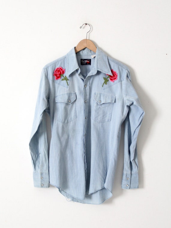 Chambray western shirt clearance