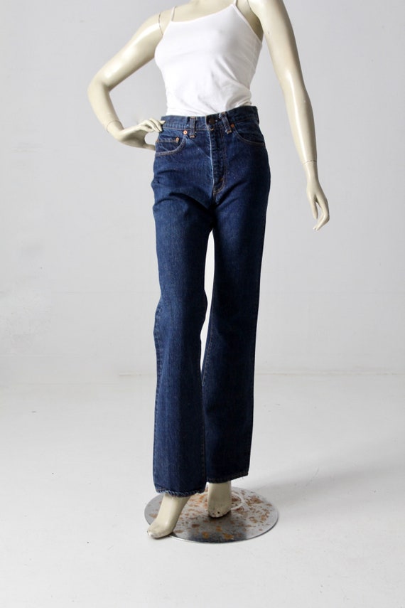 vintage Levis 517 denim jeans, high waist bootcut… - image 8