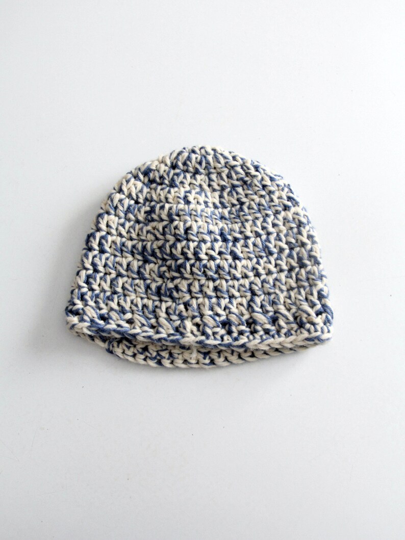 vintage hand knit beanie hat image 4