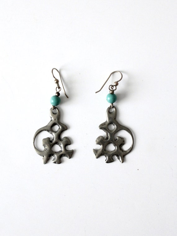 vintage abstract drop earring - image 1