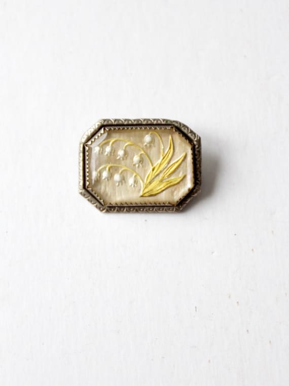 vintage brooch, floral pendant pin