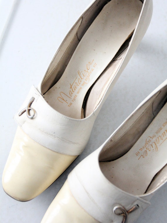Vintage 60s Naturalizer Shoes White Leather Pumps Size 7.5 - Etsy