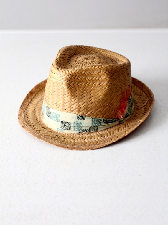 vintage straw fedora hat - image 7
