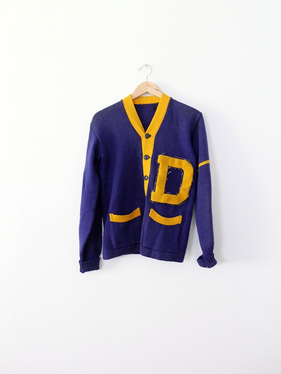 1950s school cardigan, vintage cheerleader sweater - image 3