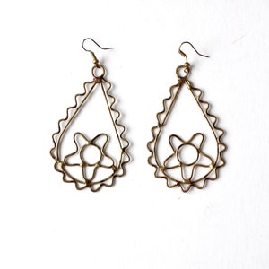 vintage brass boho dangle earrings