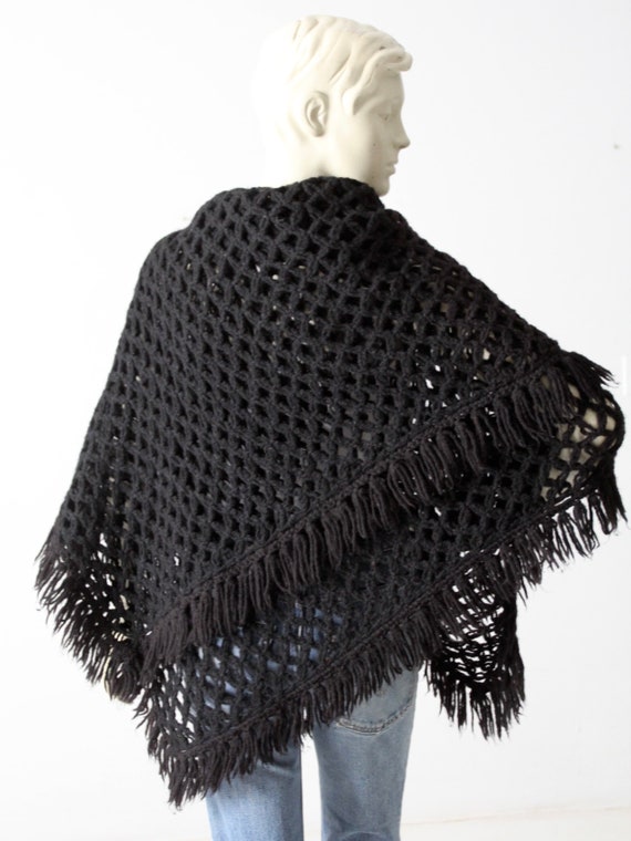 scarf vintage shawl strip black draw