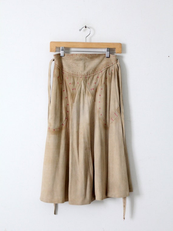 vintage suede wrap skirt - image 2