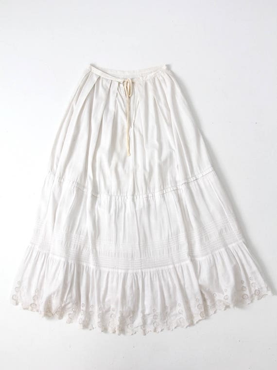 Victorian skirt, antique petticoat, white maxi le… - image 6