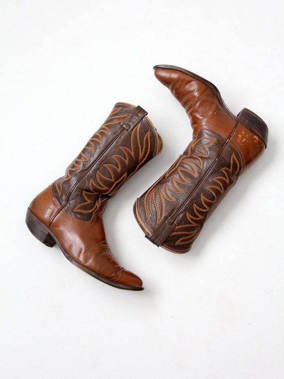 Twee graden bijkeuken Landschap Vintage Nocona cowboy laarzen lederen western laarzen heren - Etsy België