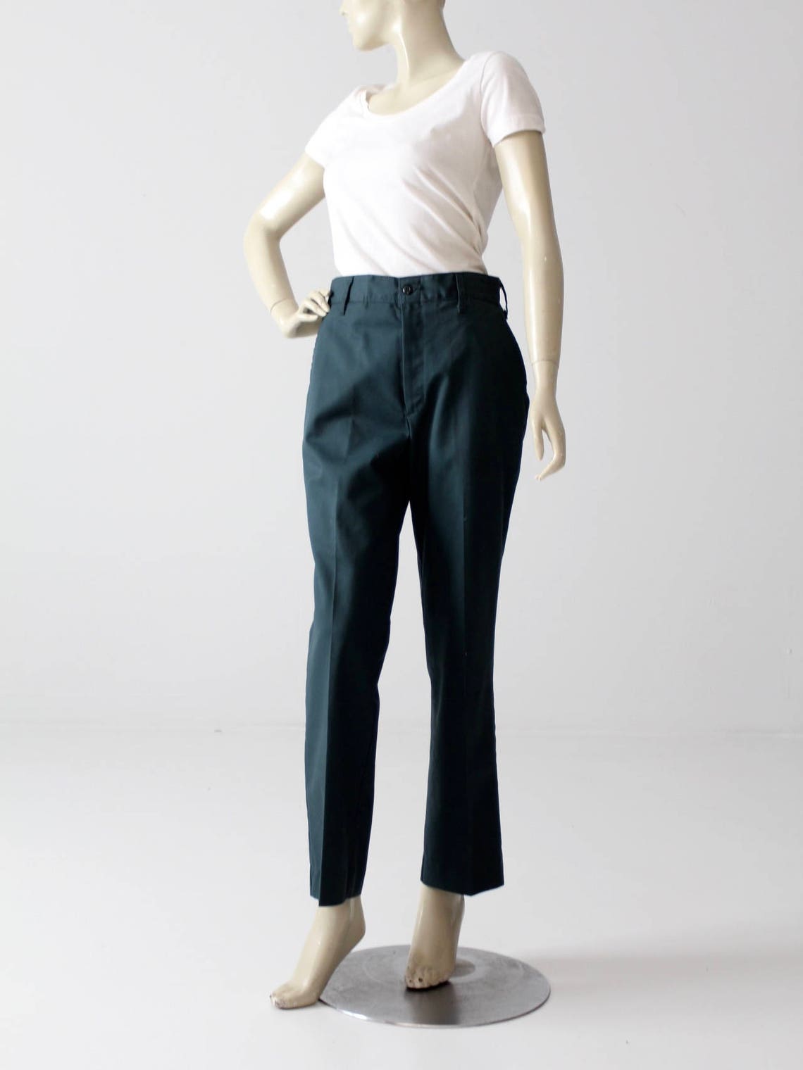 Vintage work pants forest green men's trousers | Etsy