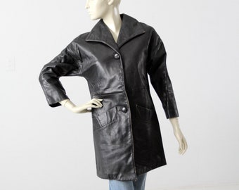 1970s vintage black leather jacket