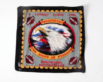 vintage Harley Davidson bandana, Harley motorcycle scarf