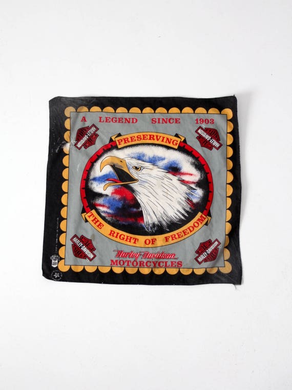 vintage Harley Davidson bandana, Harley motorcycle