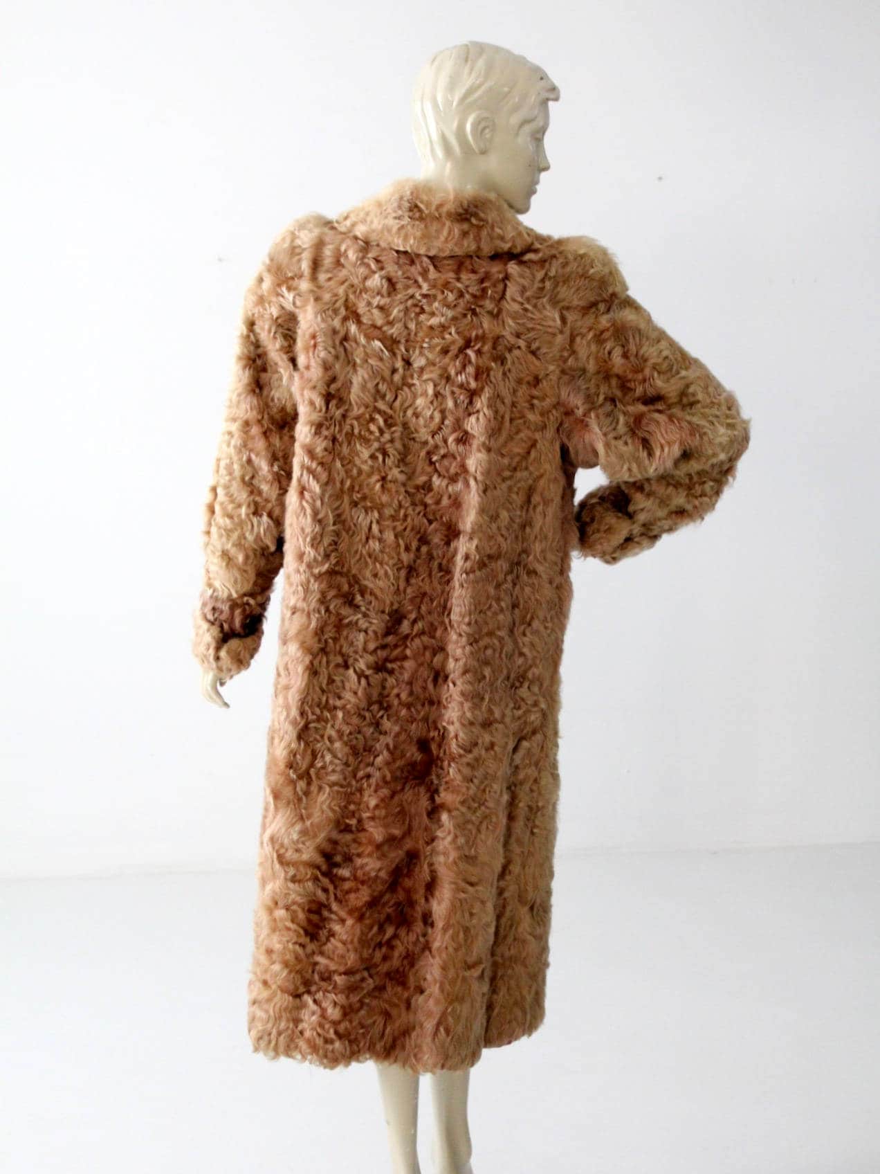 Vintage 1940s Long Curly Lamb Fur Coat - Etsy