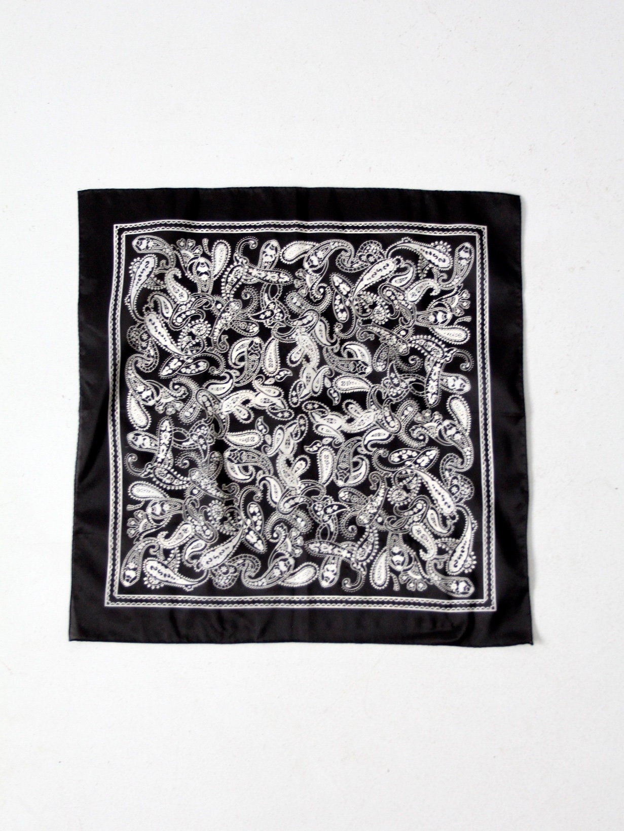 Vintage Black Bandana, Cowboy Paisley Scarf - Etsy