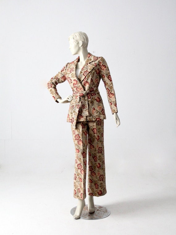 vintage 70s Glen of Michigan tapestry suit