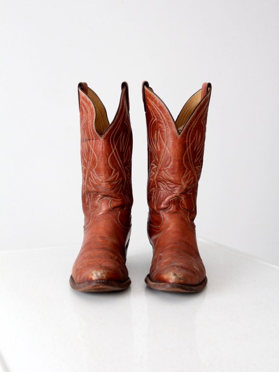 Schoenen Herenschoenen Laarzen Cowboy & Westernlaarzen maat 11 Vintage Justin Custom geschilderde Cowboy laarzen 