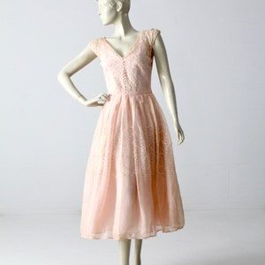vintage 50s pink tea dress by Filco