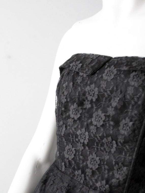 vintage 90s black lace strapless dress - image 10