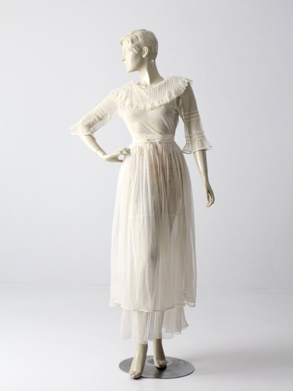 antique white lace dress