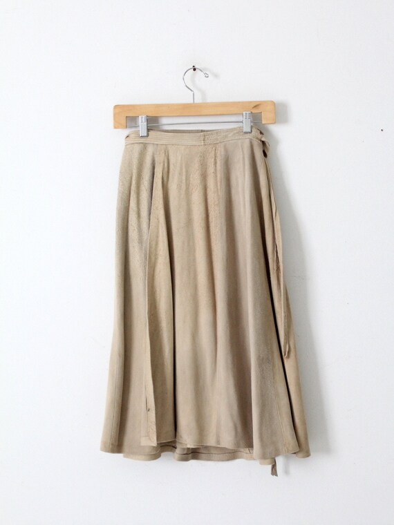 vintage suede wrap skirt - image 3