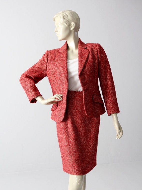 vintage Bill Blass women's suit, tweed blazer and… - image 2