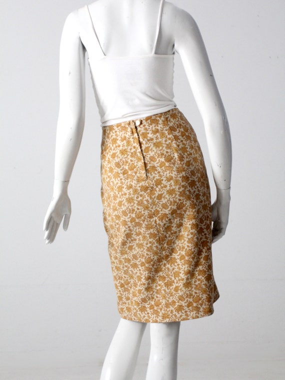 vintage 60s floral pencil skirt - image 6