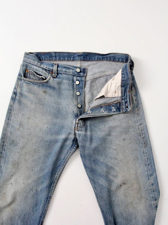 Levis 501 jeans, vintage 501s cropped denim, 34 x… - image 5