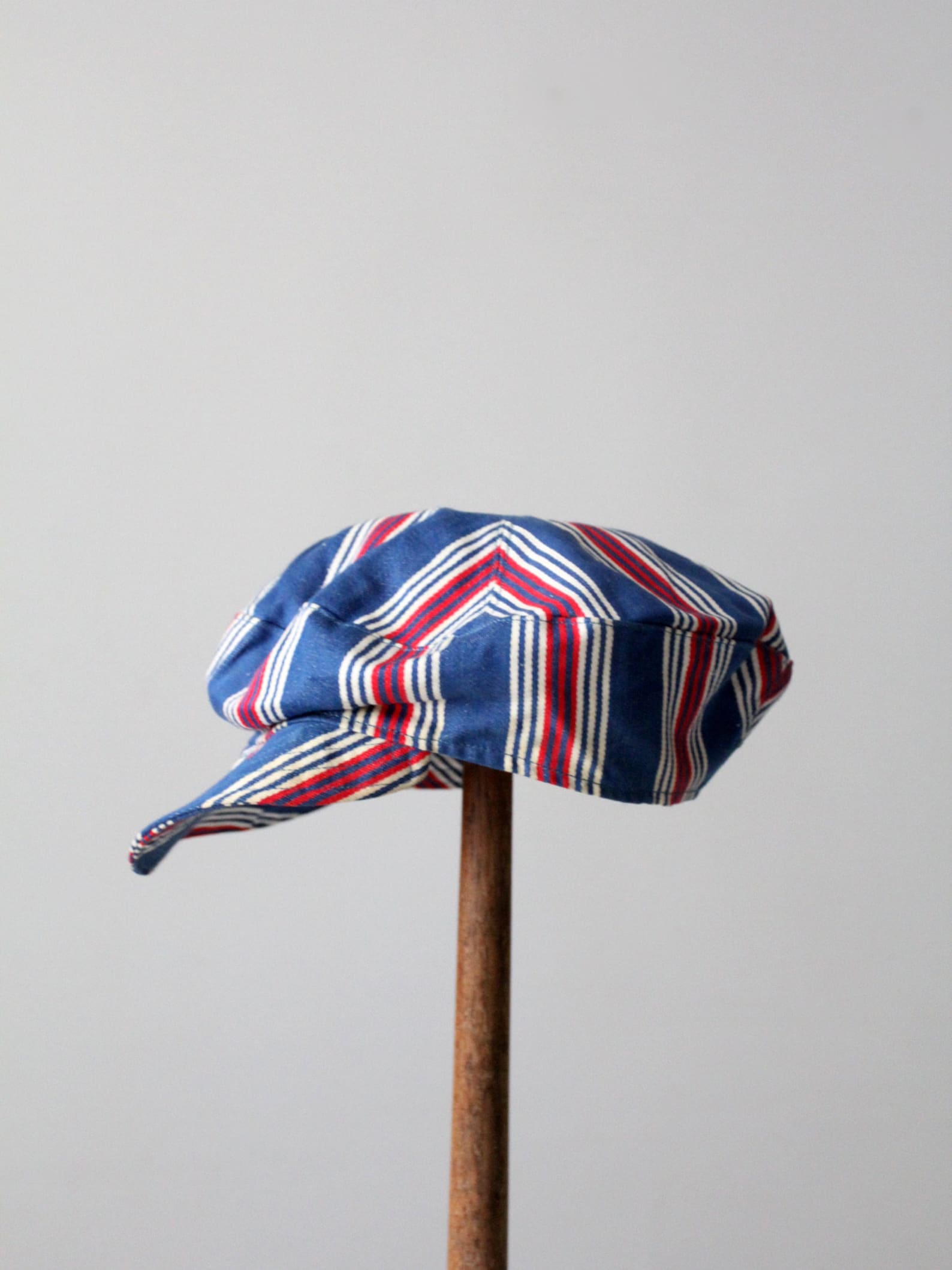 Vintage 70s Cap, Red, White, and Blue Newsboy Hat Etsy