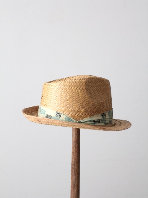 vintage straw fedora hat - image 6