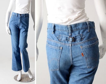 1970s Levis flare leg belt back jeans, 30 x 31