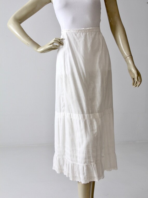Edwardian skirt, antique white petticoat - image 2