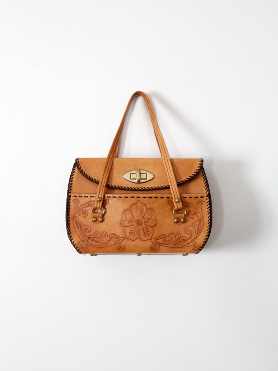1960s tooled leather handbag - image 4