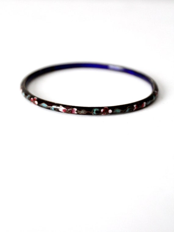 vintage cloisonne enamel bangle bracelet - image 3