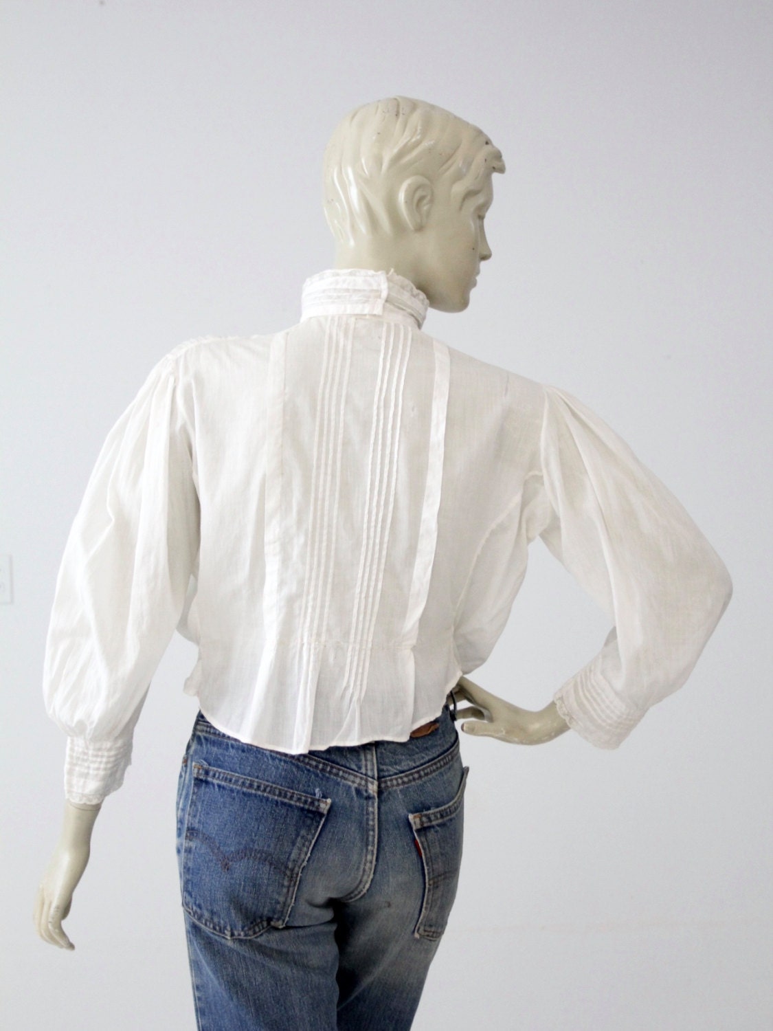 1900s Blouse Antique White Cotton Top With Floral Embroidery - Etsy Norway