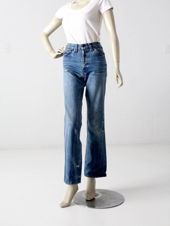 Vintage jaren '60 Levis hoge taille jeans dames rechte - Etsy België