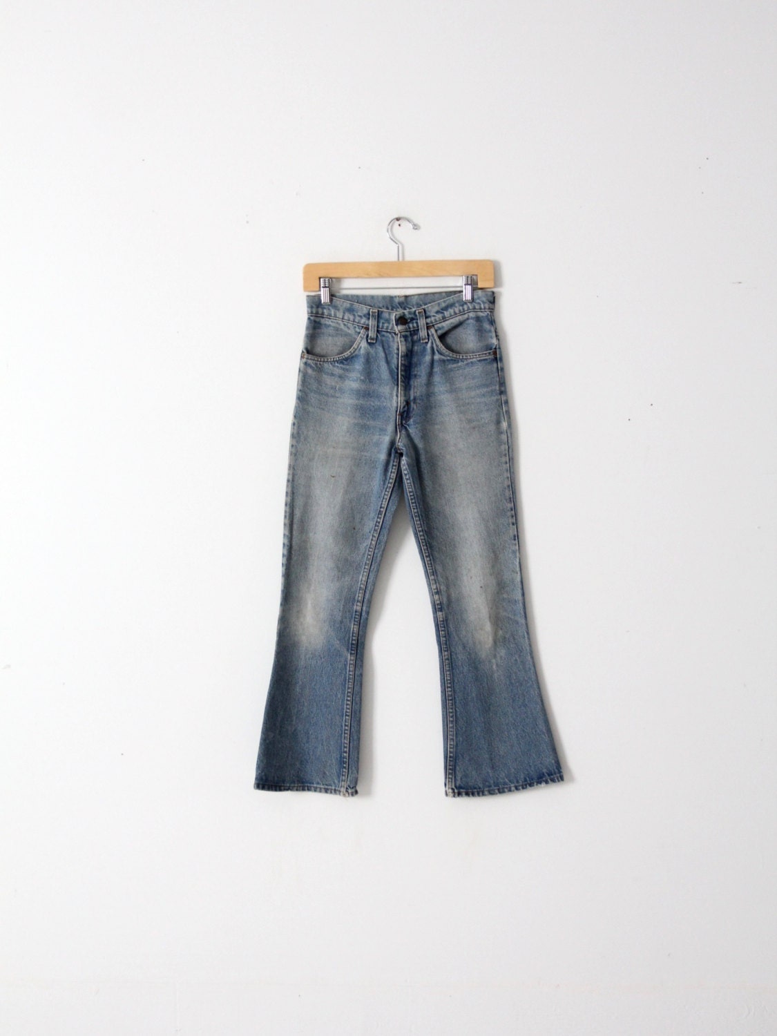 1970s Levis 646 Jeans, Vintage High Waist Crop Flare Denim 29 X 28