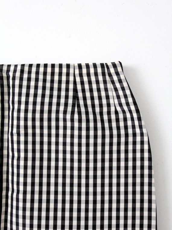 vintage Bill Blass pencil skirt, black gingham ch… - image 2
