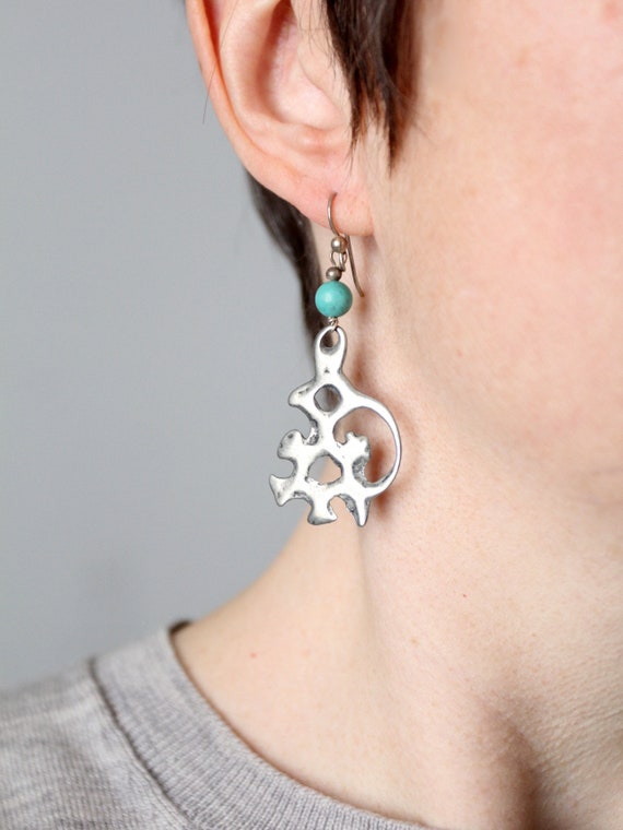 vintage abstract drop earring - image 3
