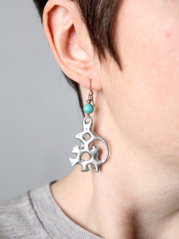 vintage abstract drop earring - image 5