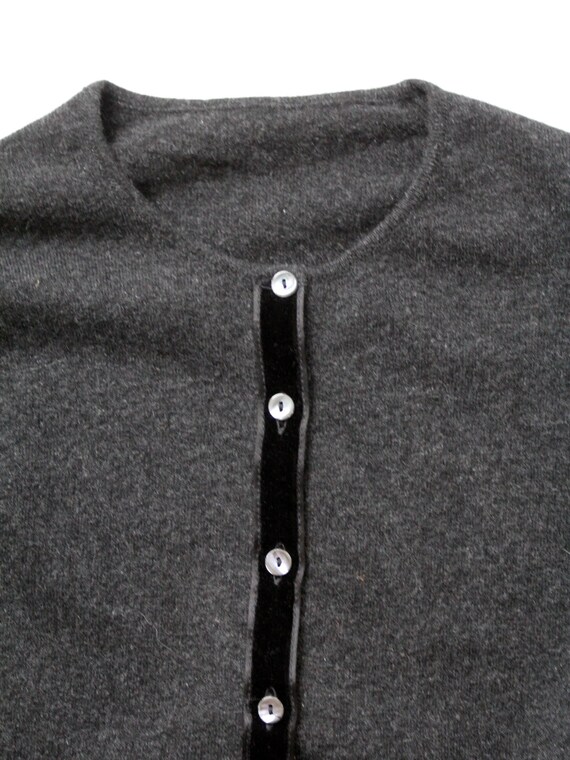 Vintage Velvet Trim Cardigan - Etsy Norway