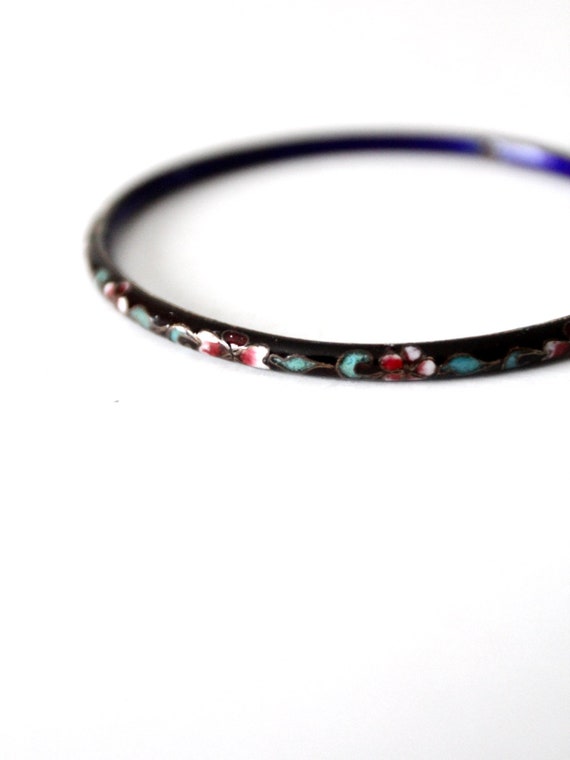 vintage cloisonne enamel bangle bracelet - image 4