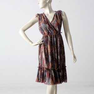 vintage 70s faux wrap dress, Phase II boho dress