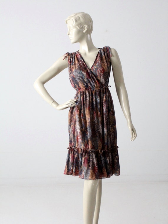 vintage 70s faux wrap dress, Phase II boho dress