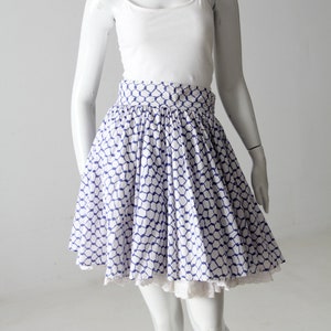 vintage geometric print ruffle skirt size S