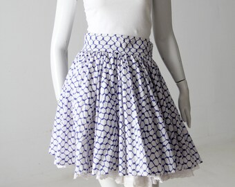 vintage geometric print ruffle skirt size S