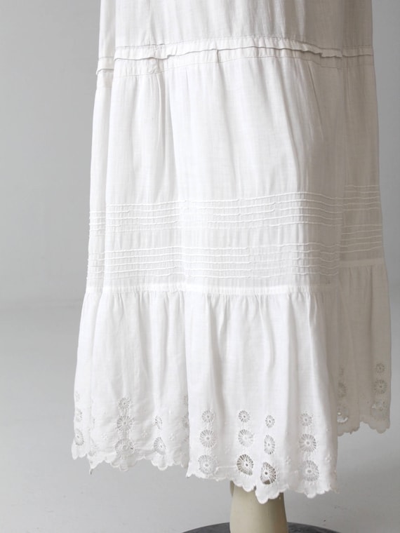 Victorian skirt, antique petticoat, white maxi le… - image 1