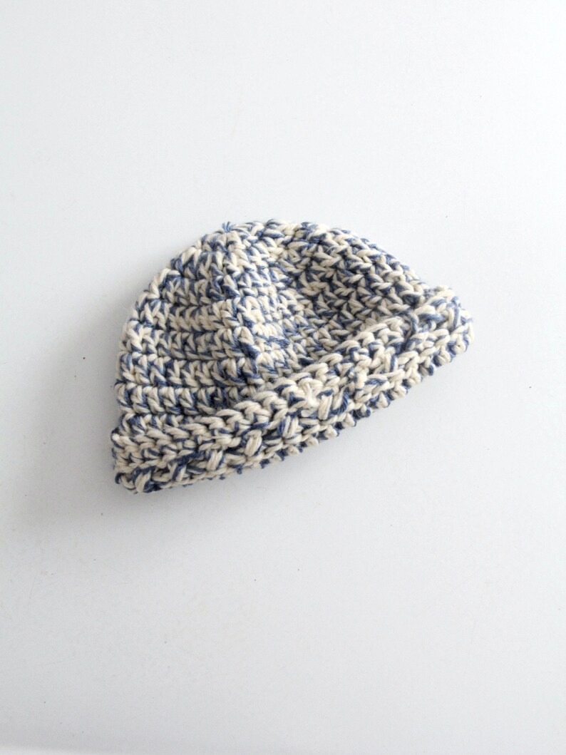 vintage hand knit beanie hat image 7