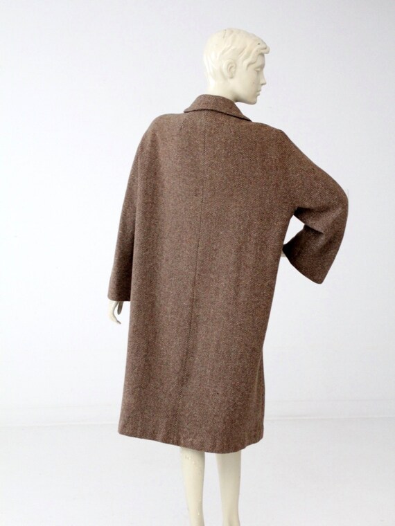 1950s wool swing coat, vintage tweed winter coat,… - image 4