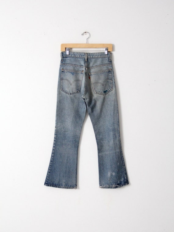 1970s Levis 646 jeans, vintage high waist crop fl… - image 3